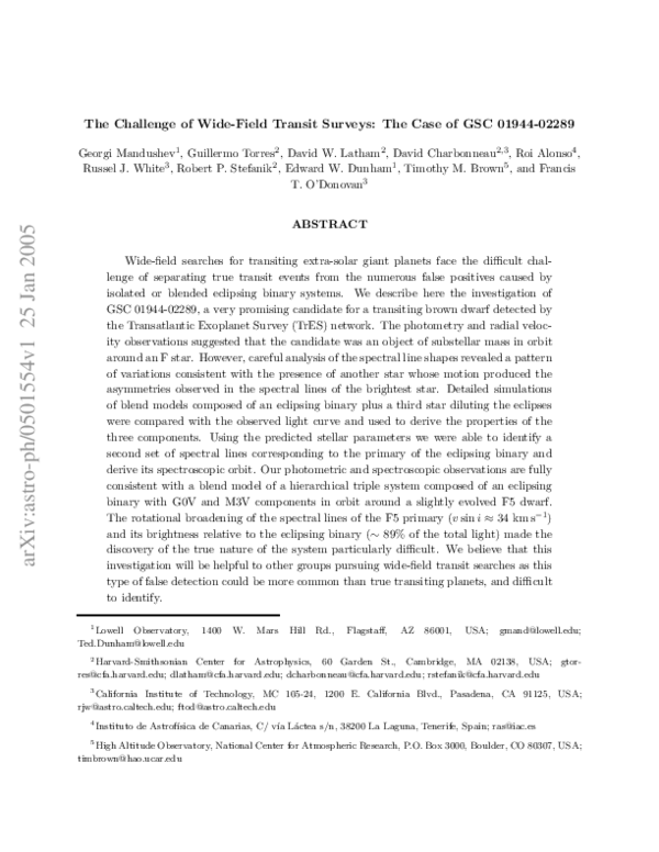 (PDF) Challenges in Identifying Transit Signals: GSC 01944-02289 Study