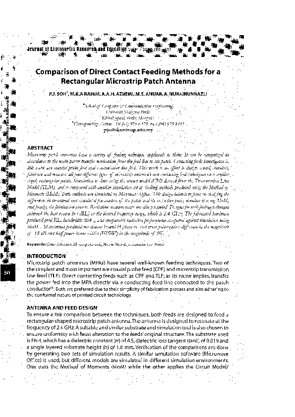 (PDF) Comparison of Direct Contact Feeding methods for a Rectangular ...