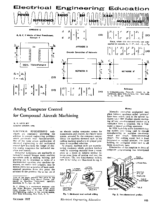 (PDF) Analog computer control for compound aircraft machining