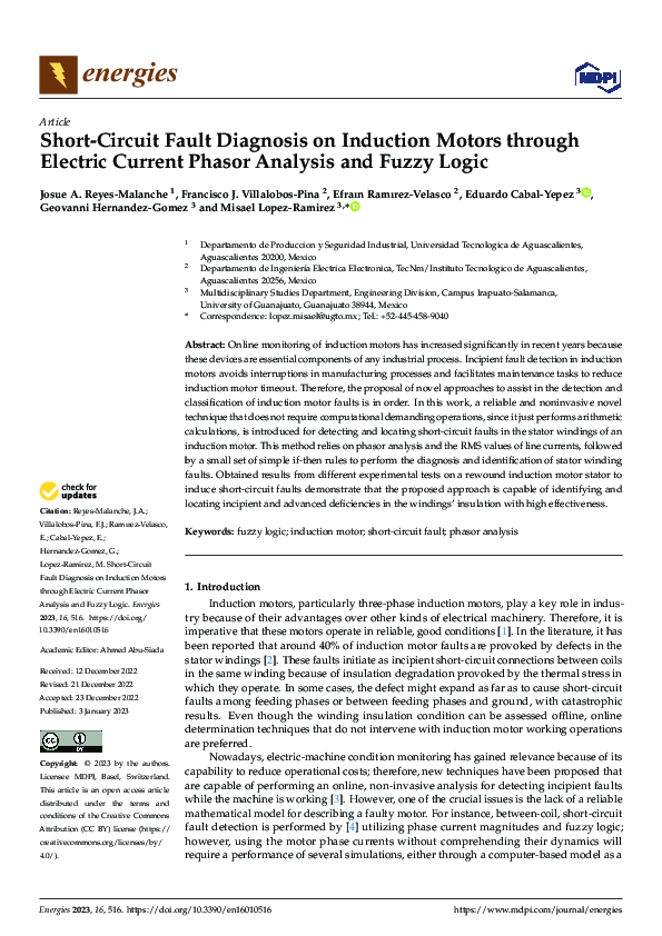 (PDF) Short-Circuit Fault Diagnosis on Induction Motors through ...