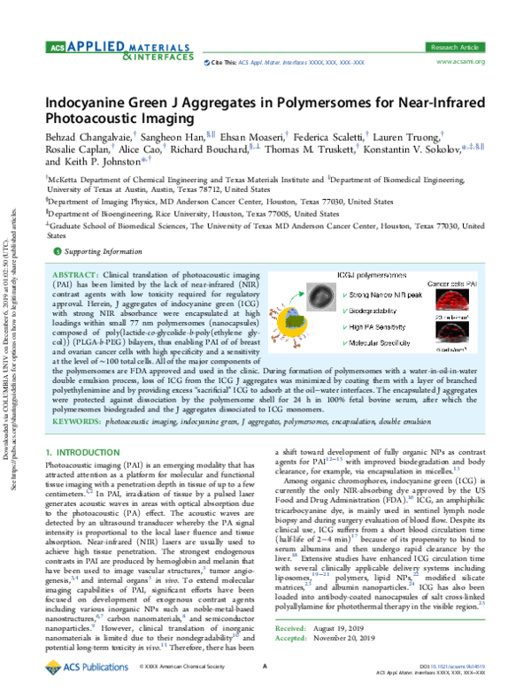 (PDF) Indocyanine Green J Aggregates in Polymersomes for Near-Infrared ...