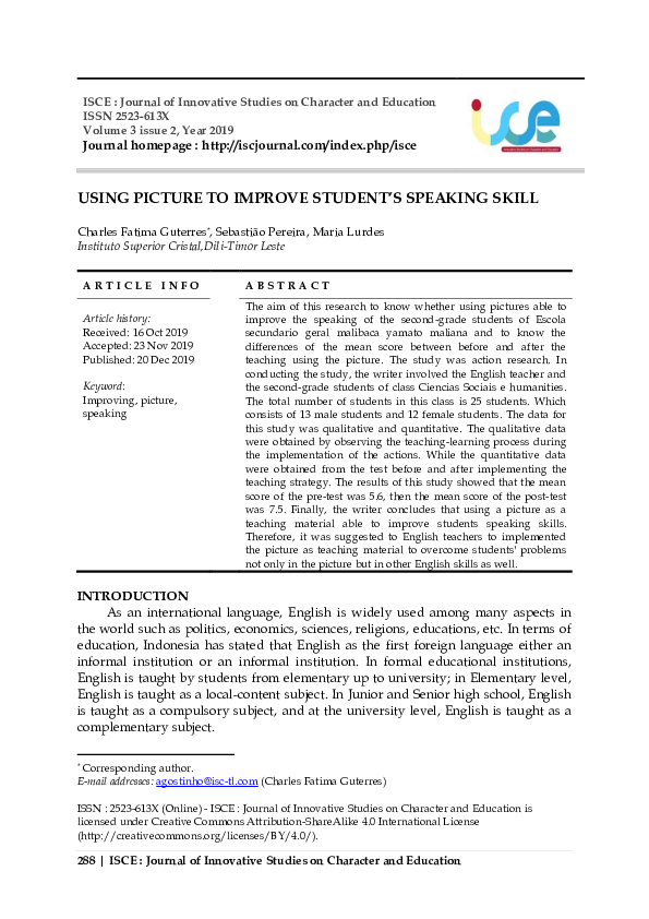 (PDF) Using Picture to Improve Student’s Speaking Skill