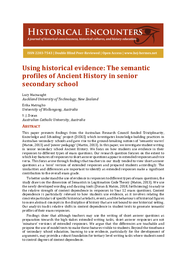 (PDF) Using historical evidence: The semantic profiles of Ancient ...