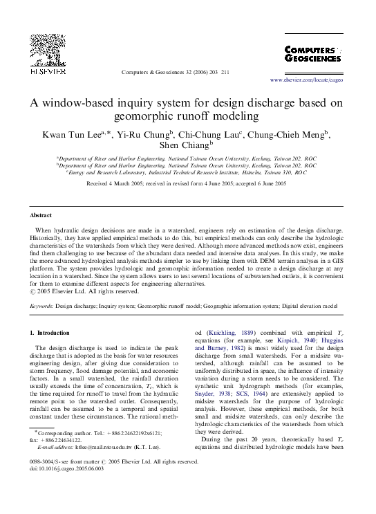 (PDF) A window-based inquiry system for design discharge based on ...