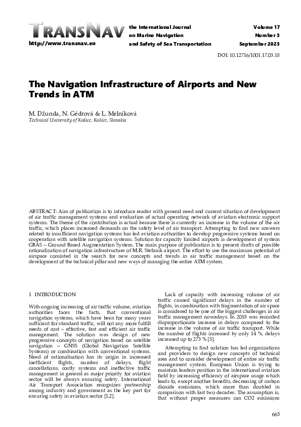 (PDF) The Navigation Infrastructure of Airports and New Trends in ATM