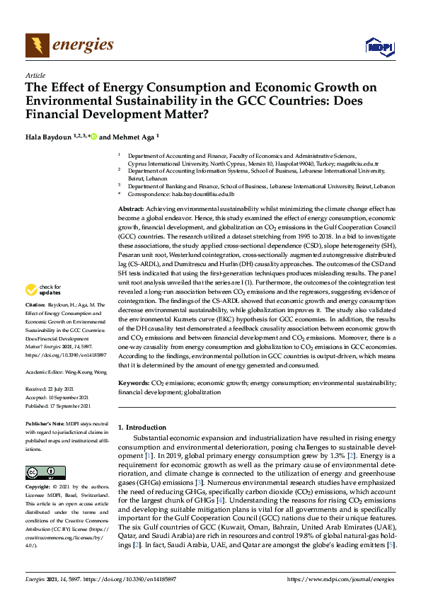 (PDF) The Effect of Energy Consumption and Economic Growth on ...