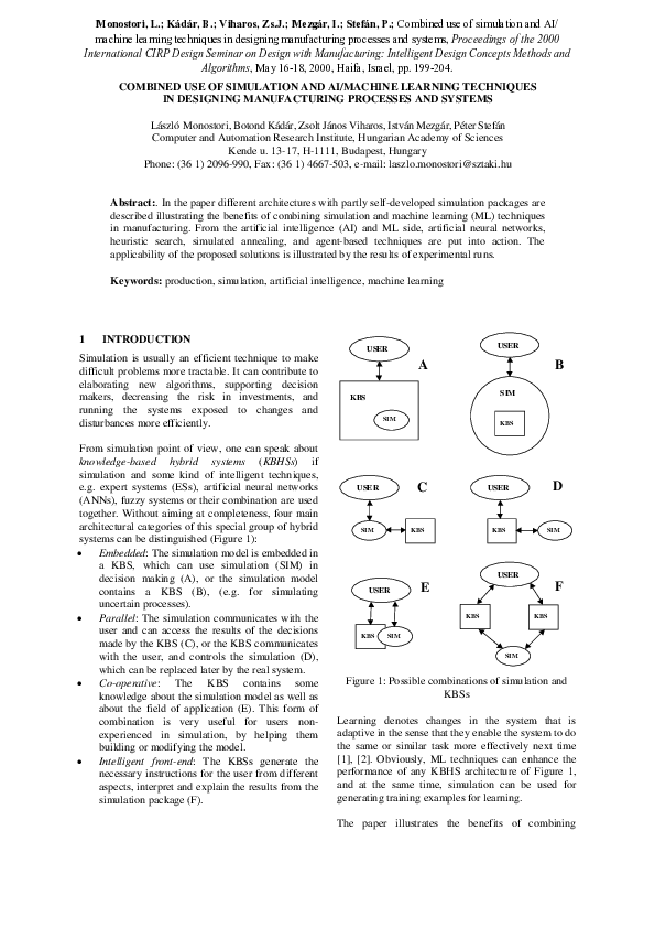 (PDF) Combined Use of Simulation and ΑΙ/Machine Learning Techniques In ...