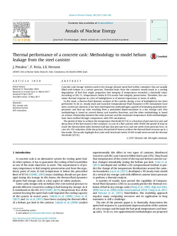 (PDF) Thermal performance of a concrete cask: Methodology to model ...