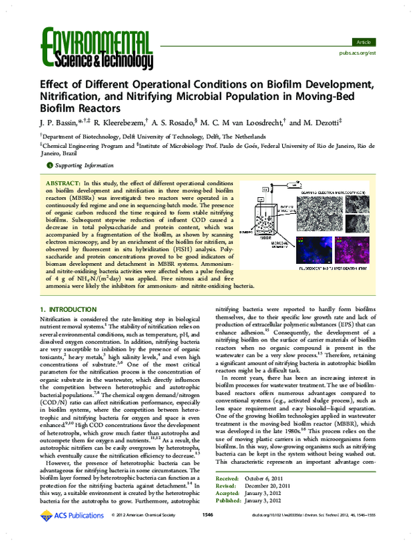 (PDF) Effect of Different Operational Conditions on Biofilm Development ...