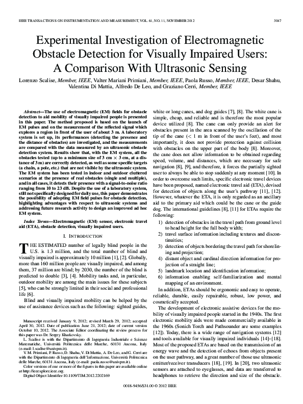 (PDF) Experimental Investigation of Electromagnetic Obstacle Detection ...