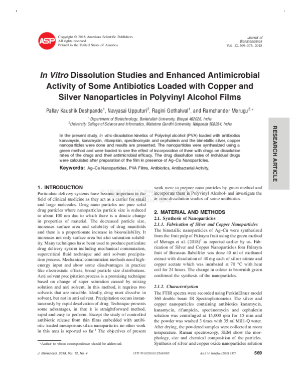 (PDF) In Vitro Dissolution Studies and Enhanced Antimicrobial Activity ...