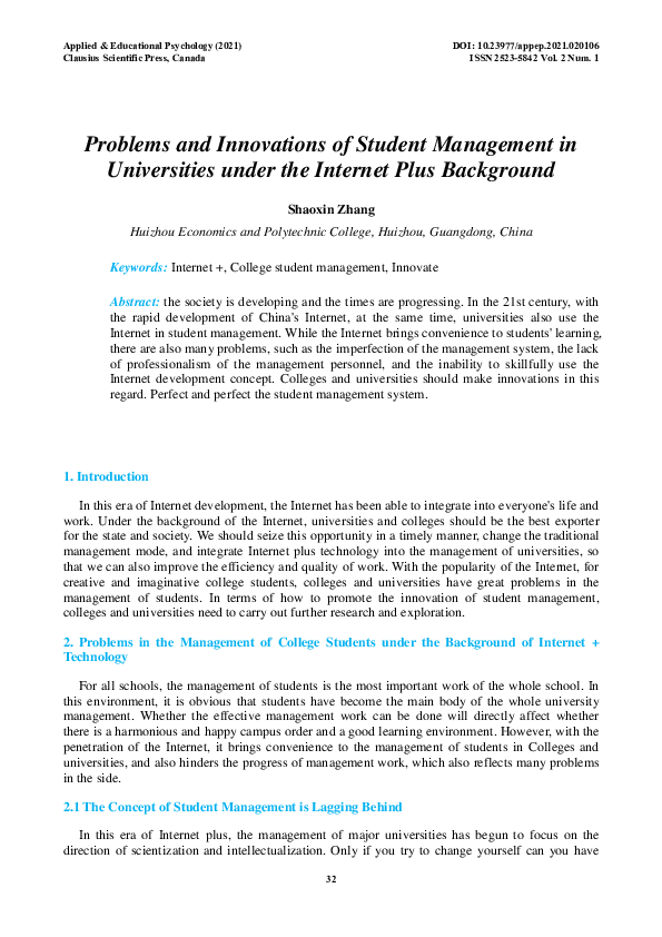 (PDF) Problems and Innovations of Student Management in Universities ...