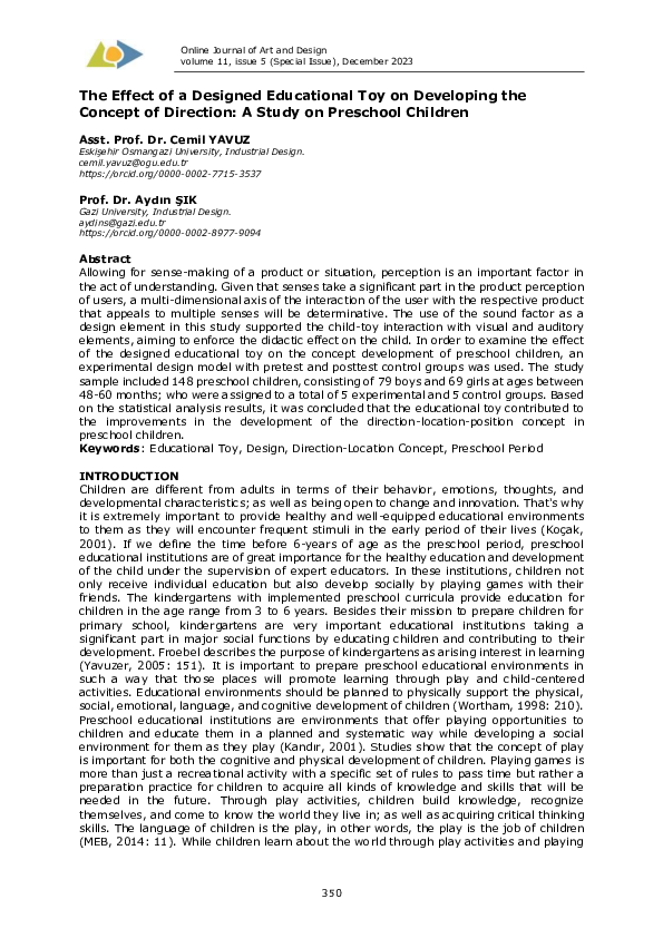 (PDF) The Effect of a Designed Educational Toy on Developing the ...
