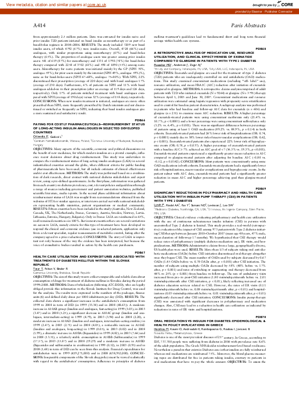 (PDF) PDB70 Oral Medications vs Insulin for Diabetes: Epidemiological ...