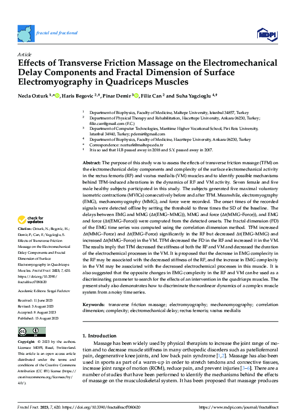 (PDF) Effects of Transverse Friction Massage on the Electromechanical ...