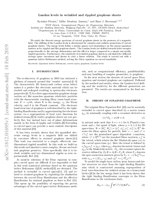 (PDF) Landau levels in wrinkled and rippled graphene sheets