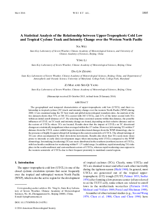 (PDF) A Statistical Analysis of the Relationship between Upper ...