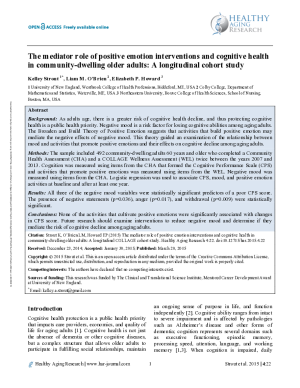 (PDF) The mediator role of positive emotion interventions and cognitive ...