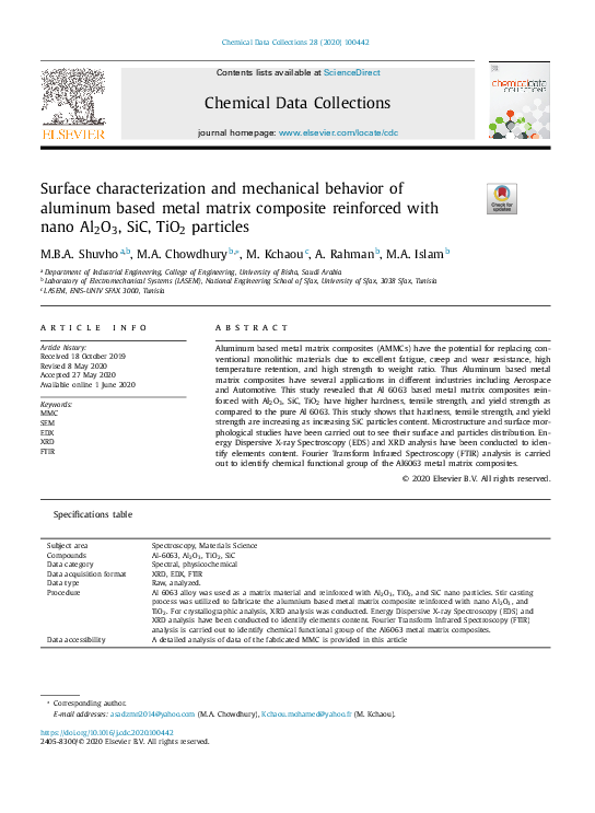 (PDF) Surface characterization and mechanical behavior of aluminum ...