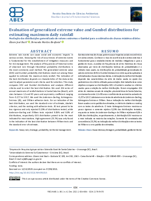 (PDF) Evaluation of generalized extreme value and Gumbel distributions ...