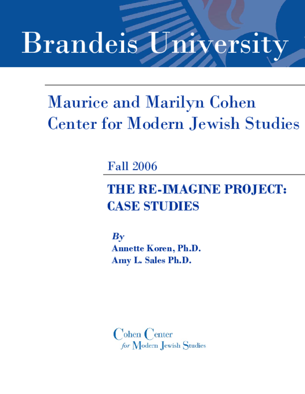 (PDF) The Re-Imagine Project: Case Studies