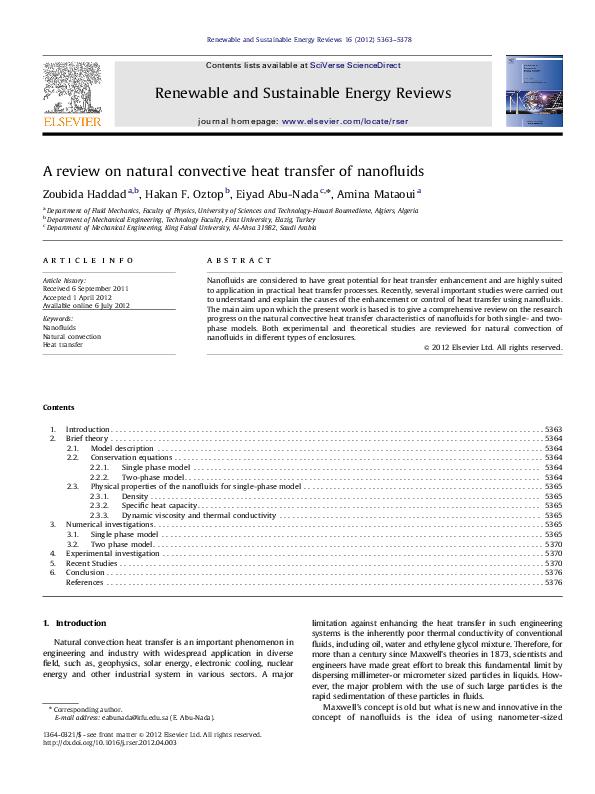 (PDF) A review on natural convective heat transfer of nanofluids