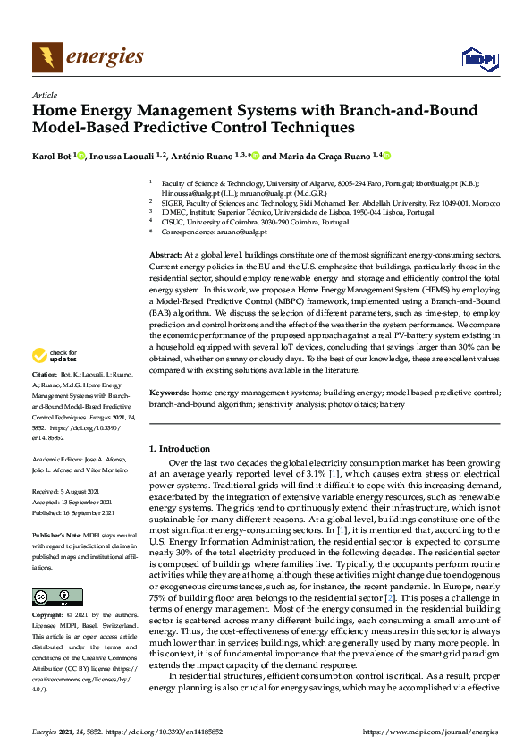 (PDF) Home Energy Management Systems with Branch-and-Bound Model-Based ...