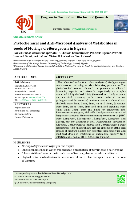 (PDF) Phytochemical and Anti-Microbial Analysis of Metabolites in seeds ...