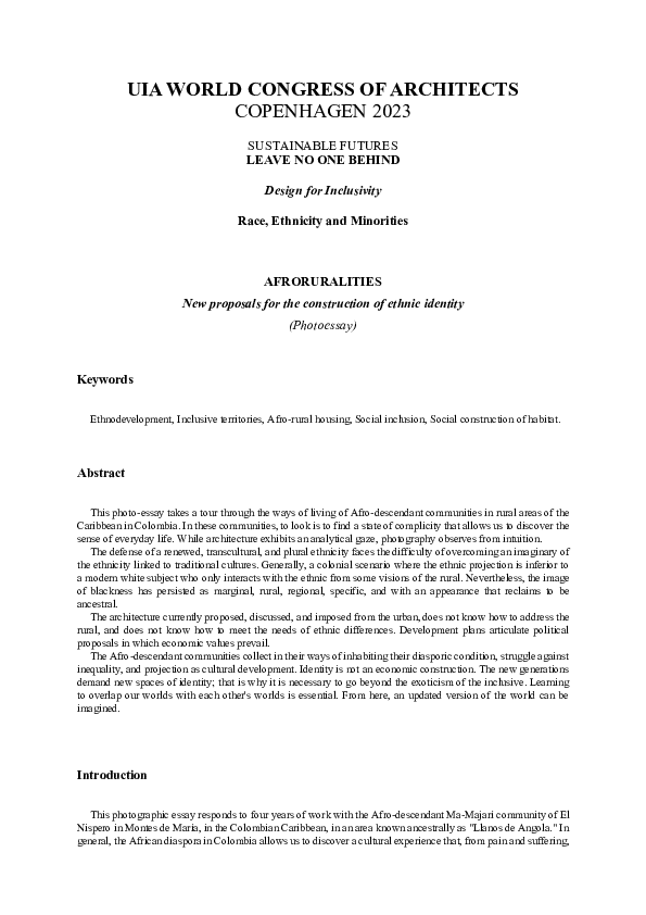 (PDF) AFRORURALITIES New proposals for the construction of ethnic identity