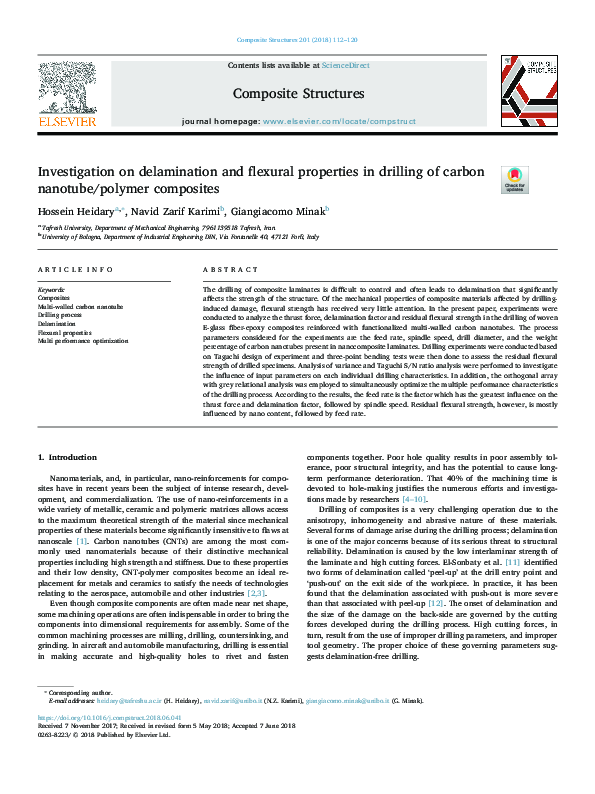 (PDF) Investigation on delamination and flexural properties in drilling ...