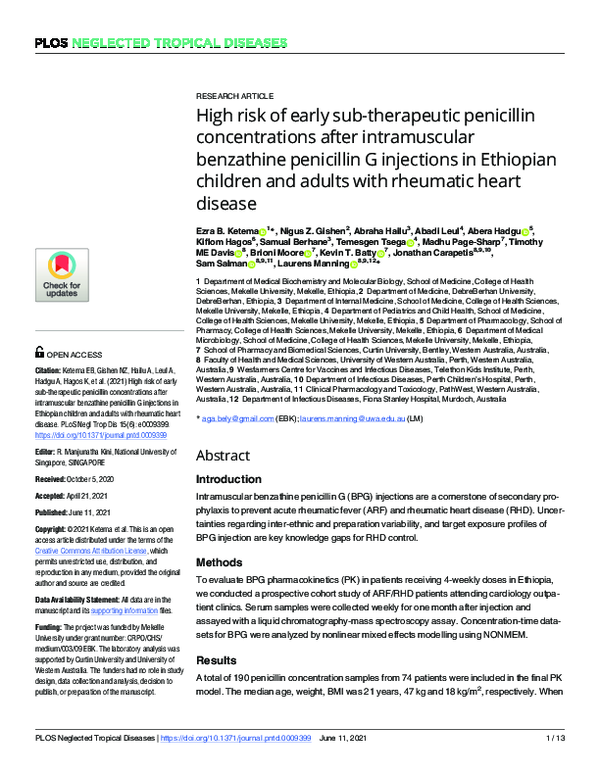 (PDF) High risk of early sub-therapeutic penicillin concentrations ...