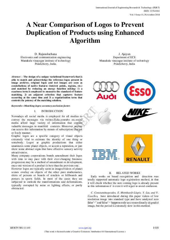 (PDF) Comparison of logos to prevent replication of products for ...