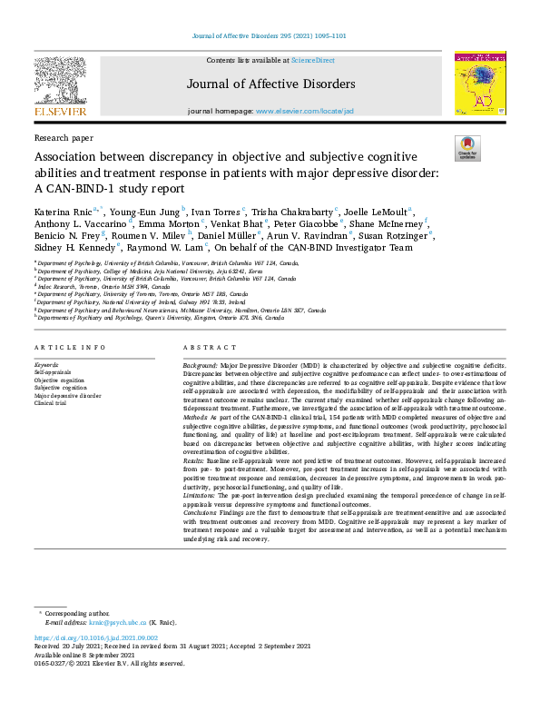 (PDF) Association between discrepancy in objective and subjective ...