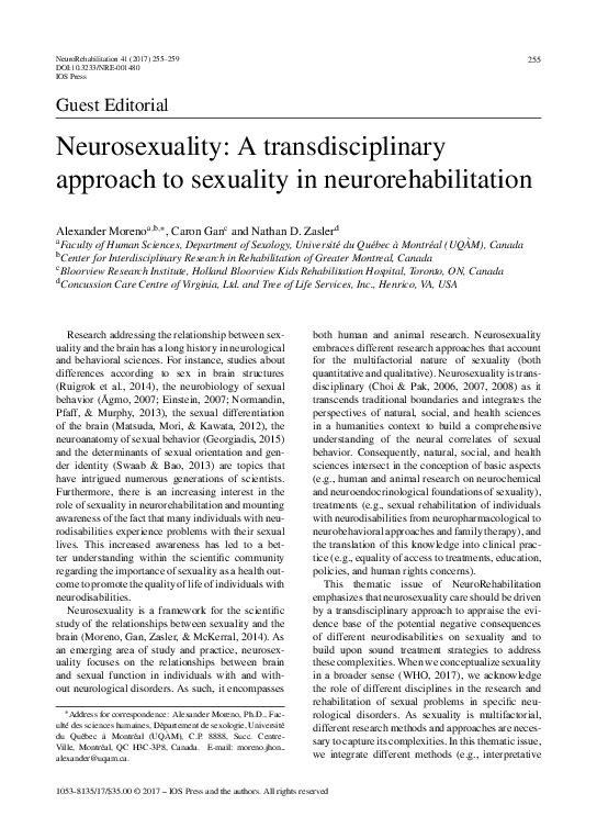 (PDF) Neurosexuality: A transdisciplinary approach to sexuality in ...