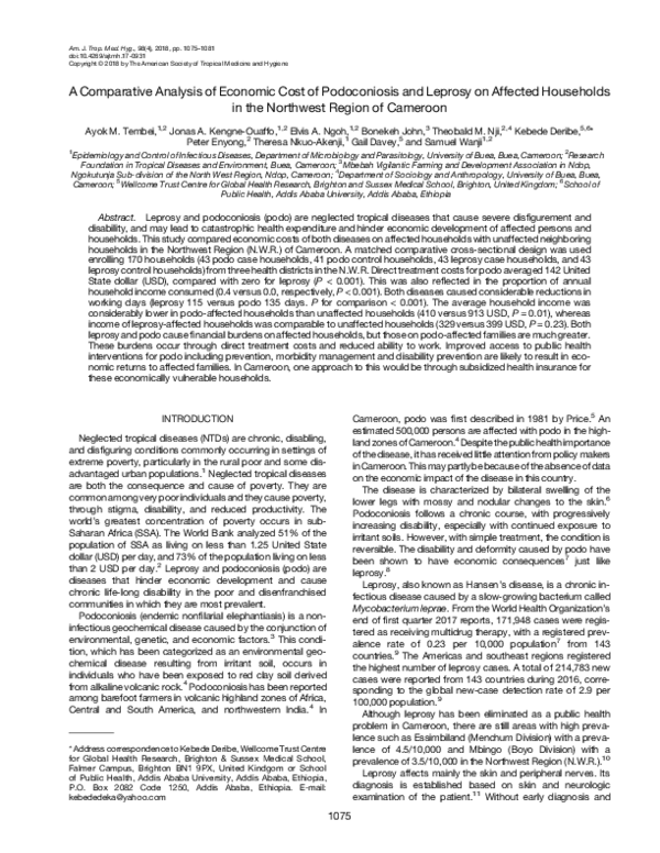 (PDF) A Comparative Analysis of Economic Cost of Podoconiosis and ...