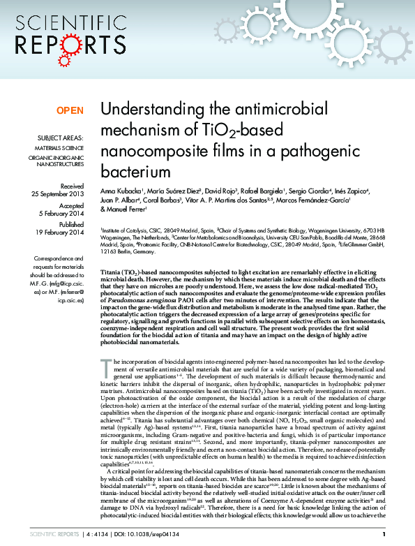 (PDF) Understanding the antimicrobial mechanism of TiO2-based ...