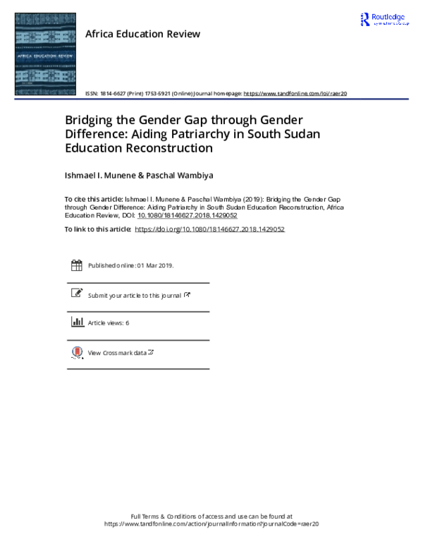 (PDF) Bridging the Gender Gap through Gender Difference: Aiding ...