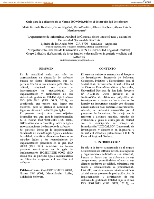 (PDF) Guía para la aplicación de la norma ISO 9001:2015 en el ...