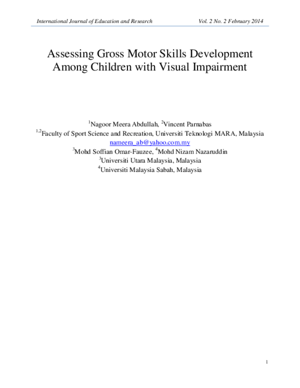 (PDF) Assessing Gross Motor Skills Development Among Children with ...