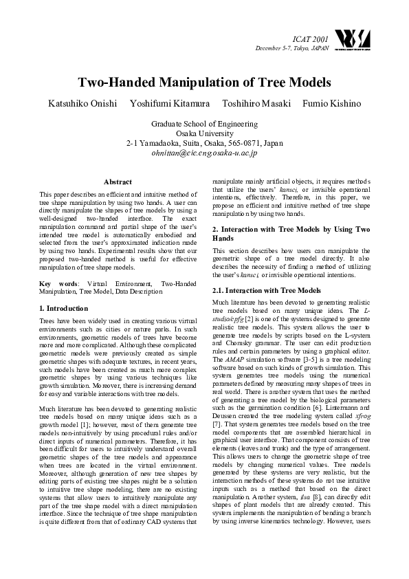 (PDF) Two-Handed Manipulation of Tree Models