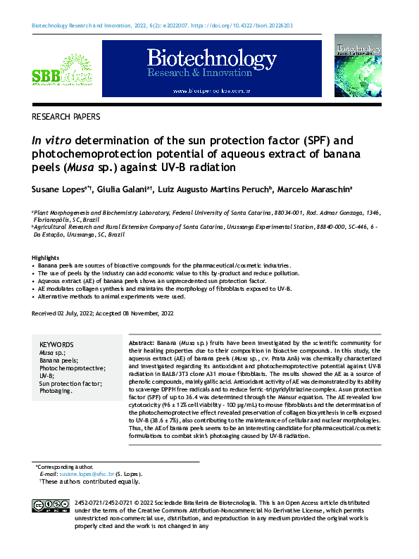 (PDF) In vitro determination of the sun protection factor (SPF) and ...