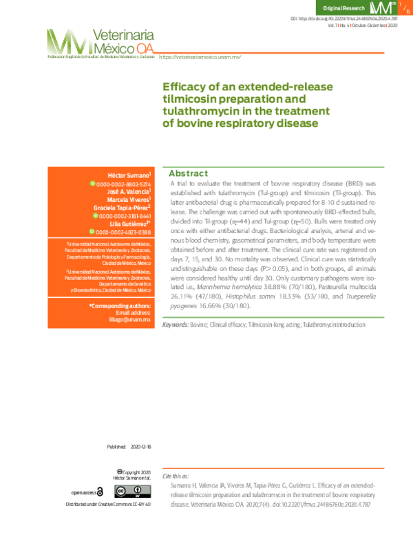 (PDF) Efficacy of an extended-release tilmicosin preparation and ...