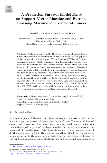 (PDF) A Prediction Survival Model Based on Support Vector Machine and ...