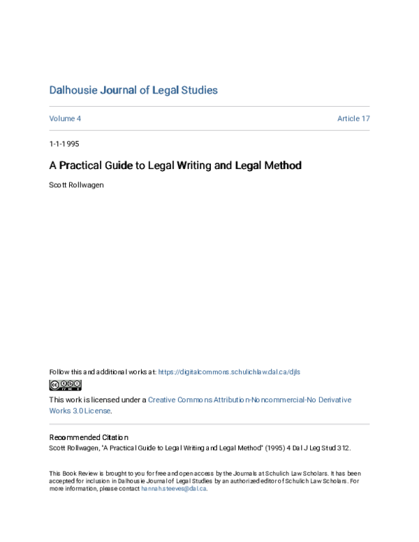 (PDF) A Practical Guide to Legal Writing and Legal Method Teacher's