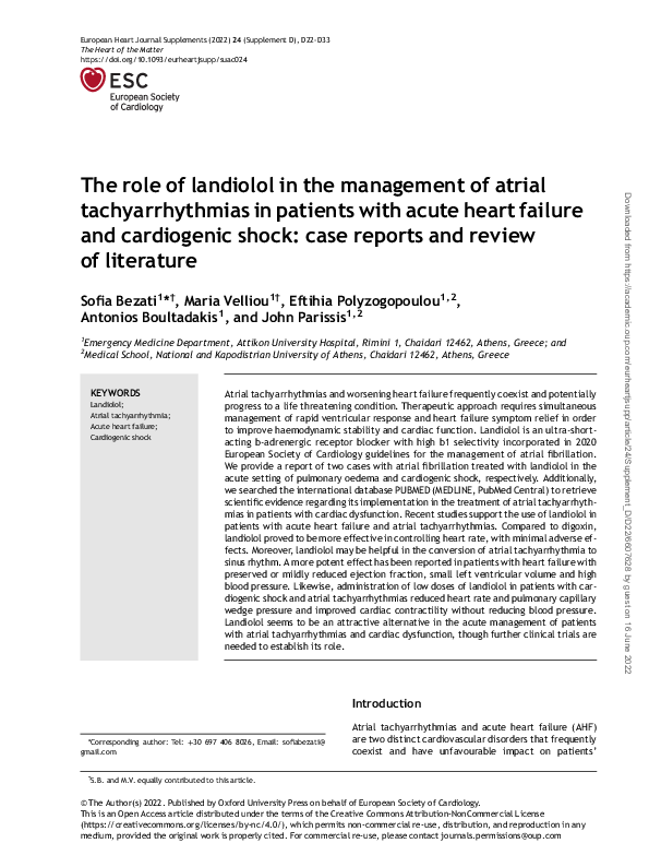(PDF) The role of landiolol in the management of atrial ...