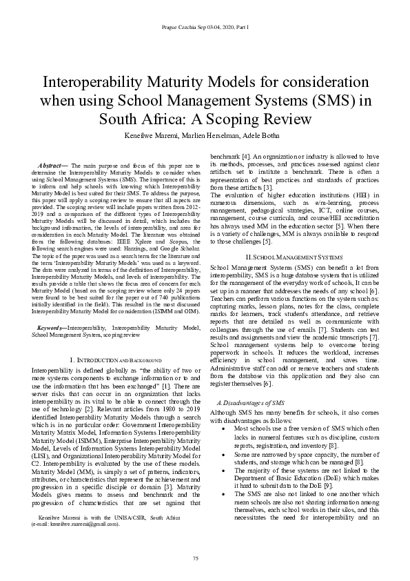 (PDF) Interoperability maturity models for consideration when using ...