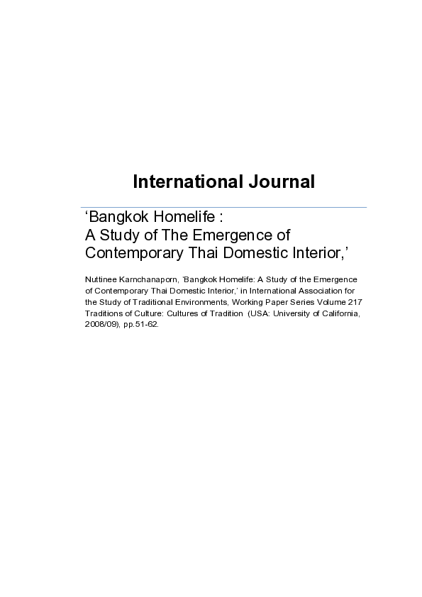 (PDF) Bangkok Homelife : A Study of The Emergence of Contemporary Thai ...