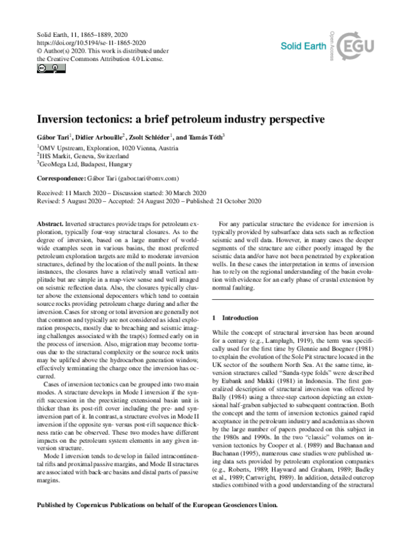(PDF) Inversion tectonics: a brief petroleum industry perspective