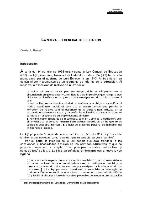 (PDF) La Nueva Ley General De Educación