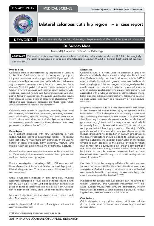 (PDF) Bilateral calcinosis cutis hip region – a case report